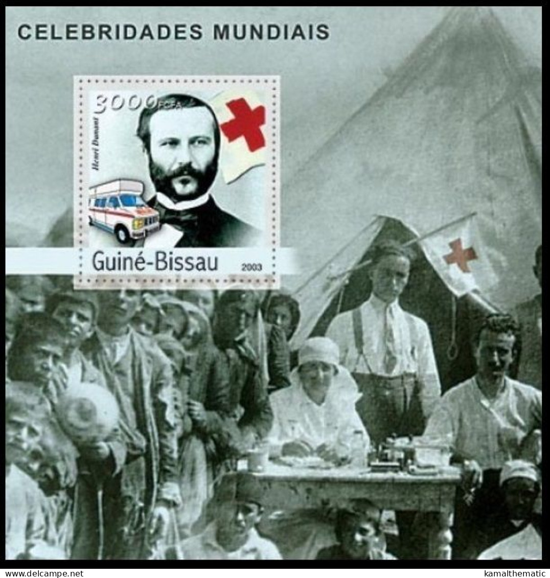 Guinea Bissau 2003 MNH MS, Henry Dunant, Red Cross, Ambulance, Medical Camp - Henry Dunant