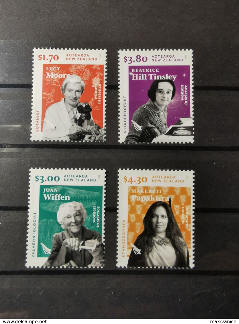 New Zealand 2022 Women In Science Paleontologist Botanist Astrophysicist Ethnographer MNH - Unused Stamps