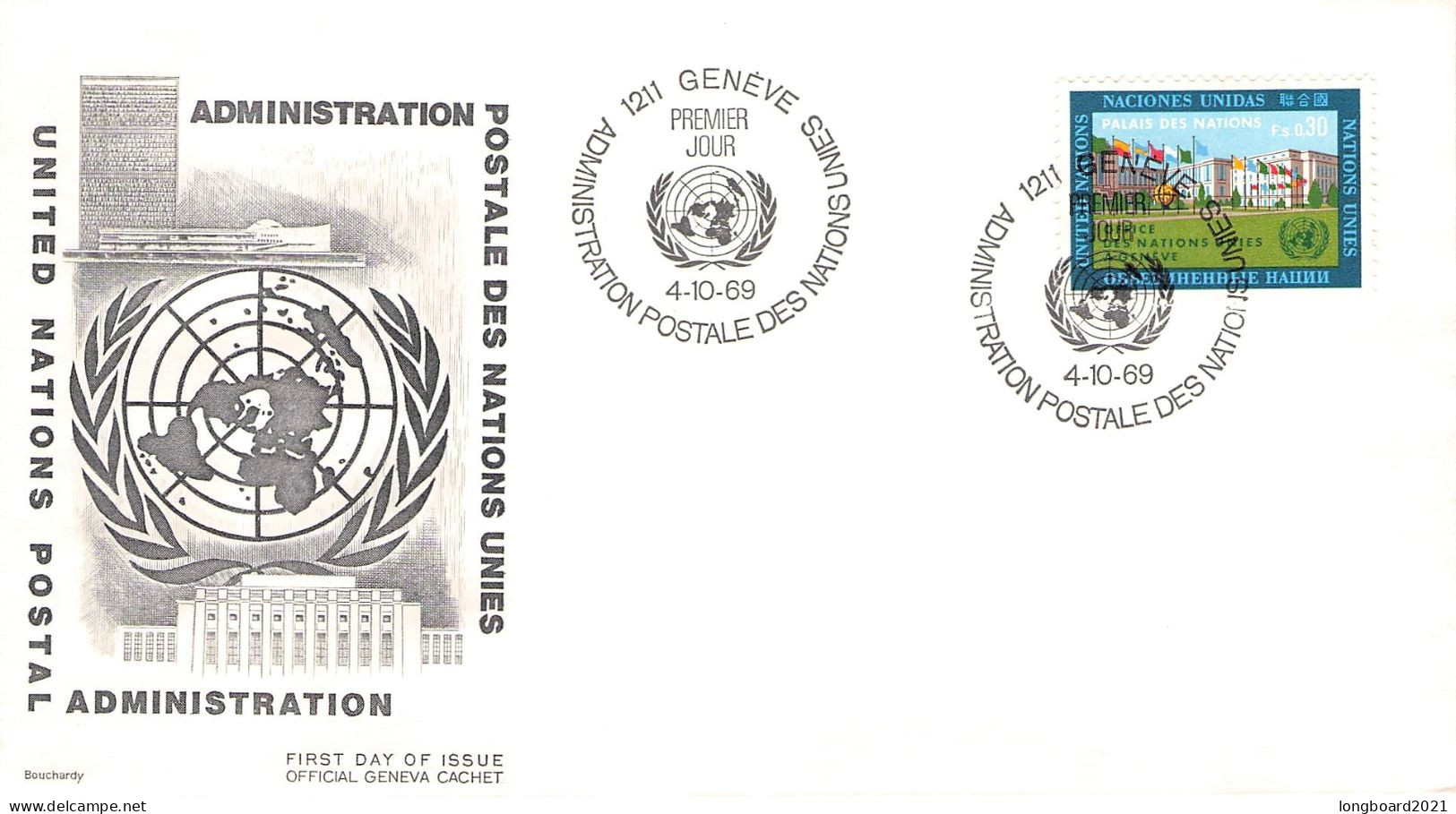 UNO / GENÉVE- 3 FDC 1969  / *507 - FDC