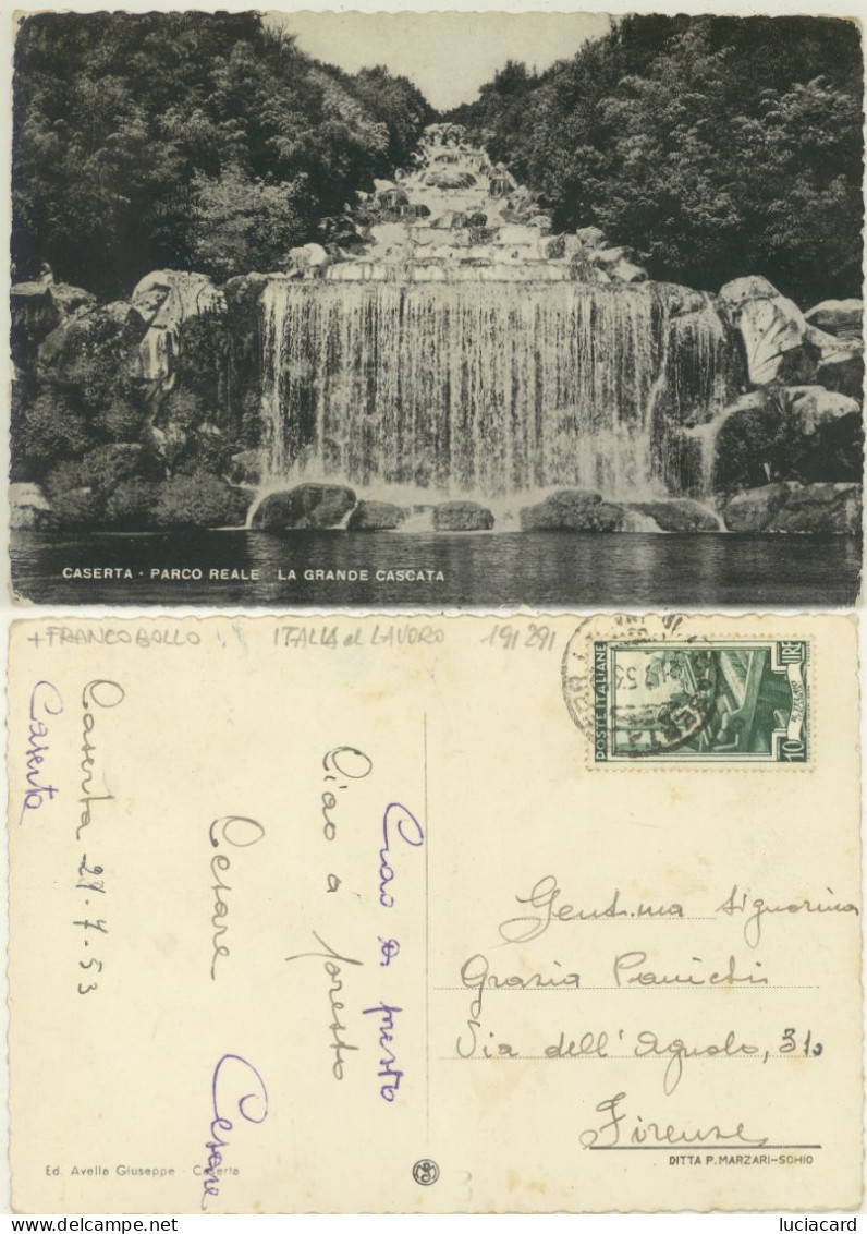 CASERTA -PARCO REALE -LA GRANDE CASCATA 1953 - Caserta