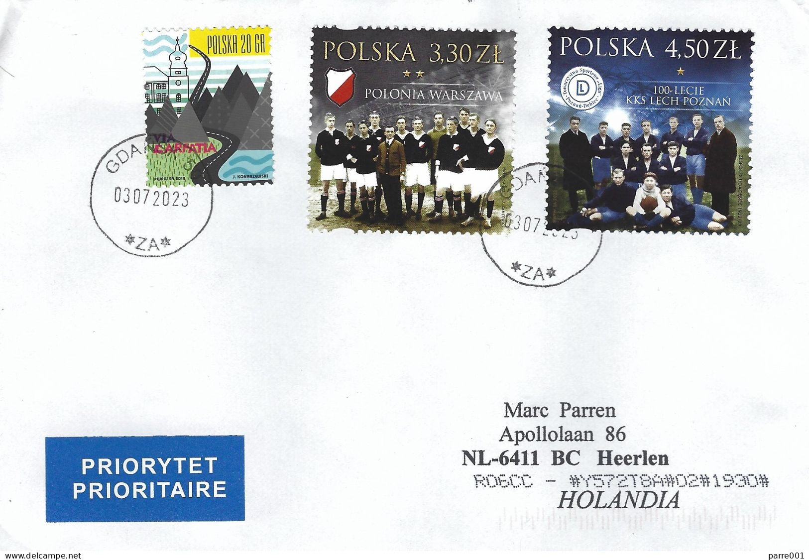 Poland 2023 Gdansk Football Clubs Warschaw Poznan Carpatian Mountains Cover - Storia Postale