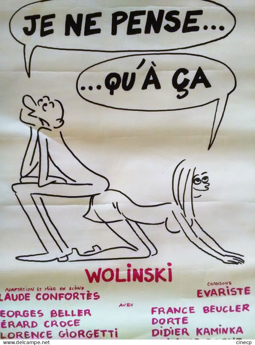 AFFICHE BD Georges WOLINSKI 1969 THEATRE GRAMONT "Je Ne Pense Qu'à ça" Claude Confortes Humour érotisme - Plakate & Offsets