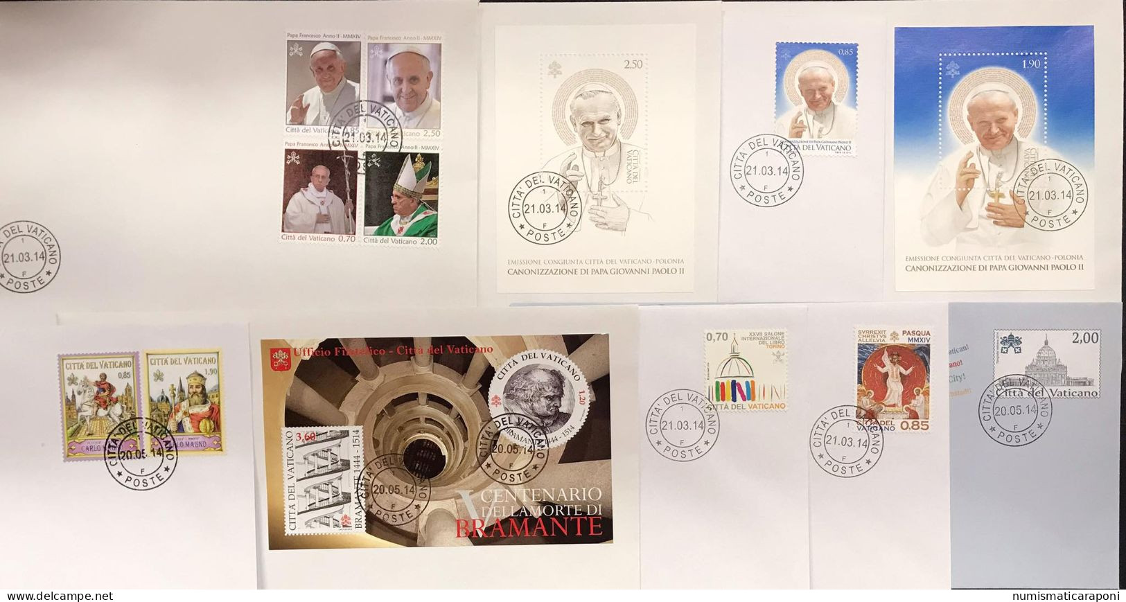 Vaticano 2014 Annata Completa Su 30 Buste Primo Giorno Con Congiunti - Lettres & Documents