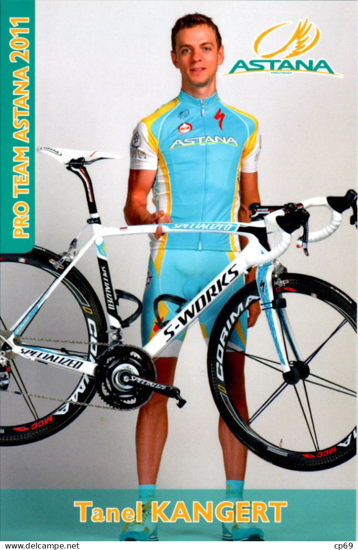 Carte Cyclisme Cycling Ciclismo サイクリング Format Cpm Equipe Cyclisme Pro Team Astana 2011 Tanel Kangert Estonie Sup.Etat - Ciclismo