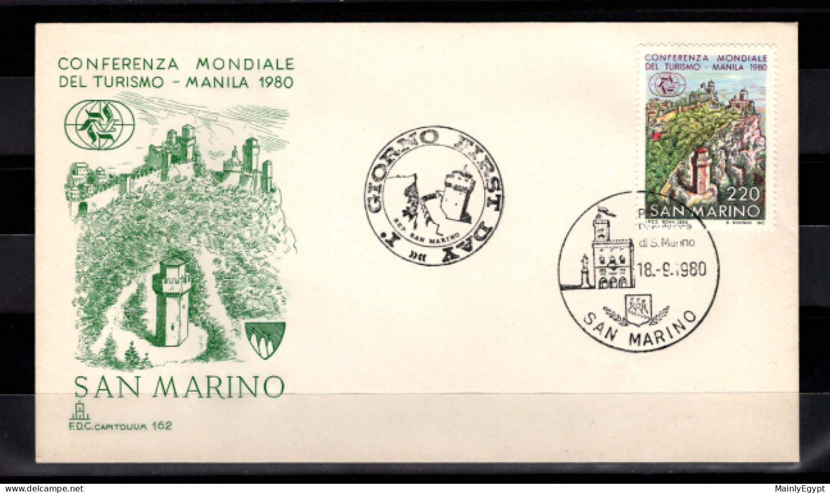 SAN MARINO - 1980  FDC - Mi.1220 Tourism Conference, Manila (BB024) - Lettres & Documents