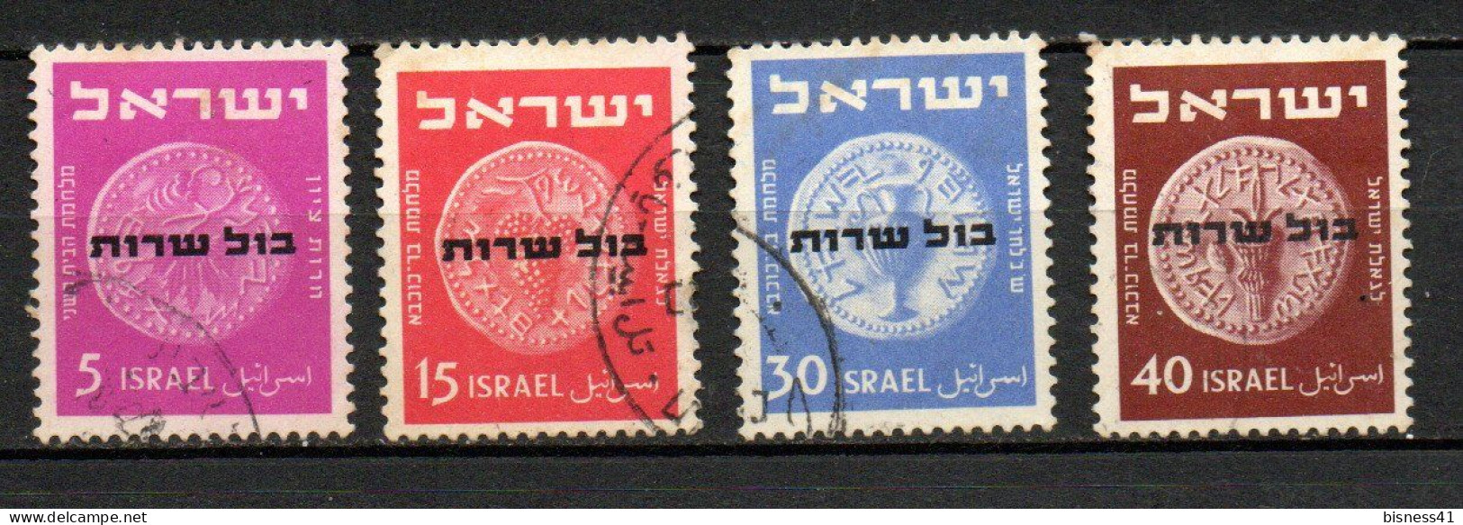 Col33 Israel  1949 Service  N° 1 à 4 Oblitéré Cote : 35,00€ - Portomarken