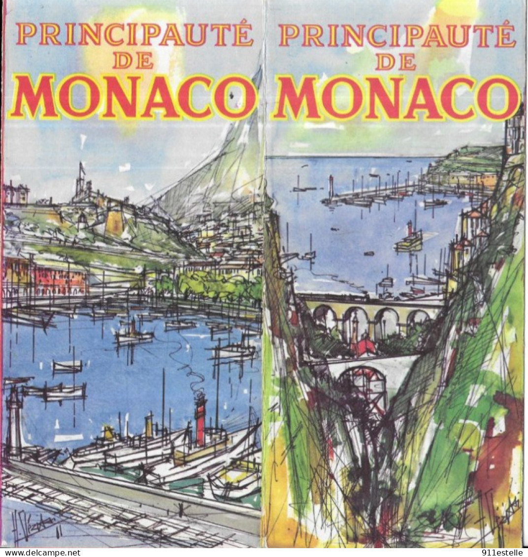 MONACO .PRINCIPAUTE DE MONACO .  D APRES THEO TOBIASSE  AQUARELLE  HUBERT CLERISSE - Colecciones & Lotes