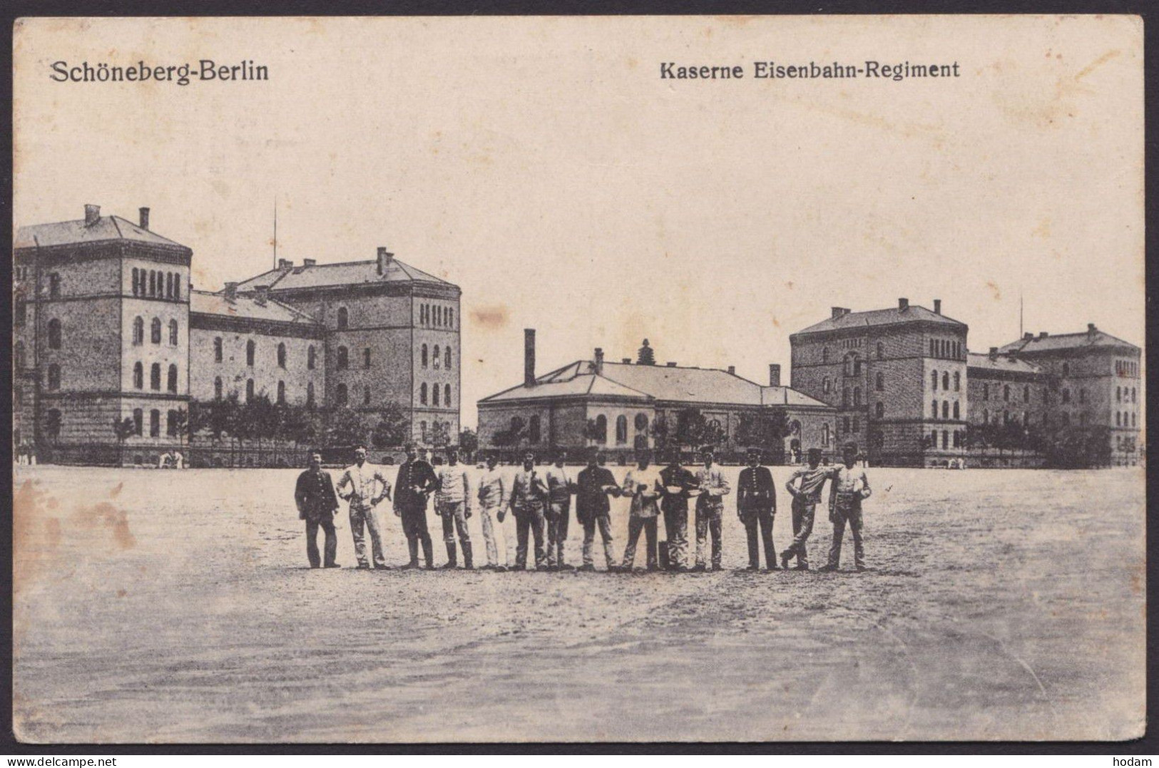 "Berlin"- Schöneberg, Kaserne Eisenbahn-Regiment, 1917 Gelaufen - Schoeneberg