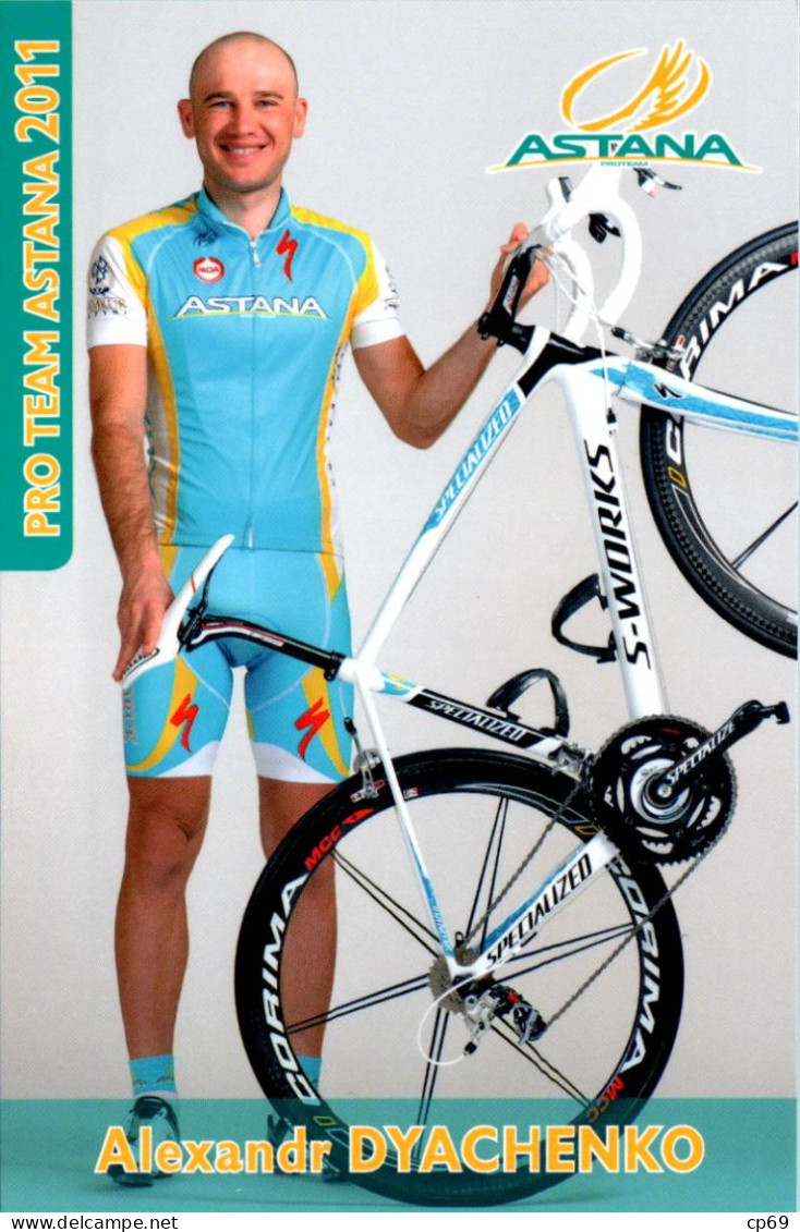 Carte Cyclisme Cycling Ciclismo サイクリング Format Cpm Equipe Cyclisme Pro Team Astana 2011 Alexandr Dyachenko Kazakhstan - Ciclismo