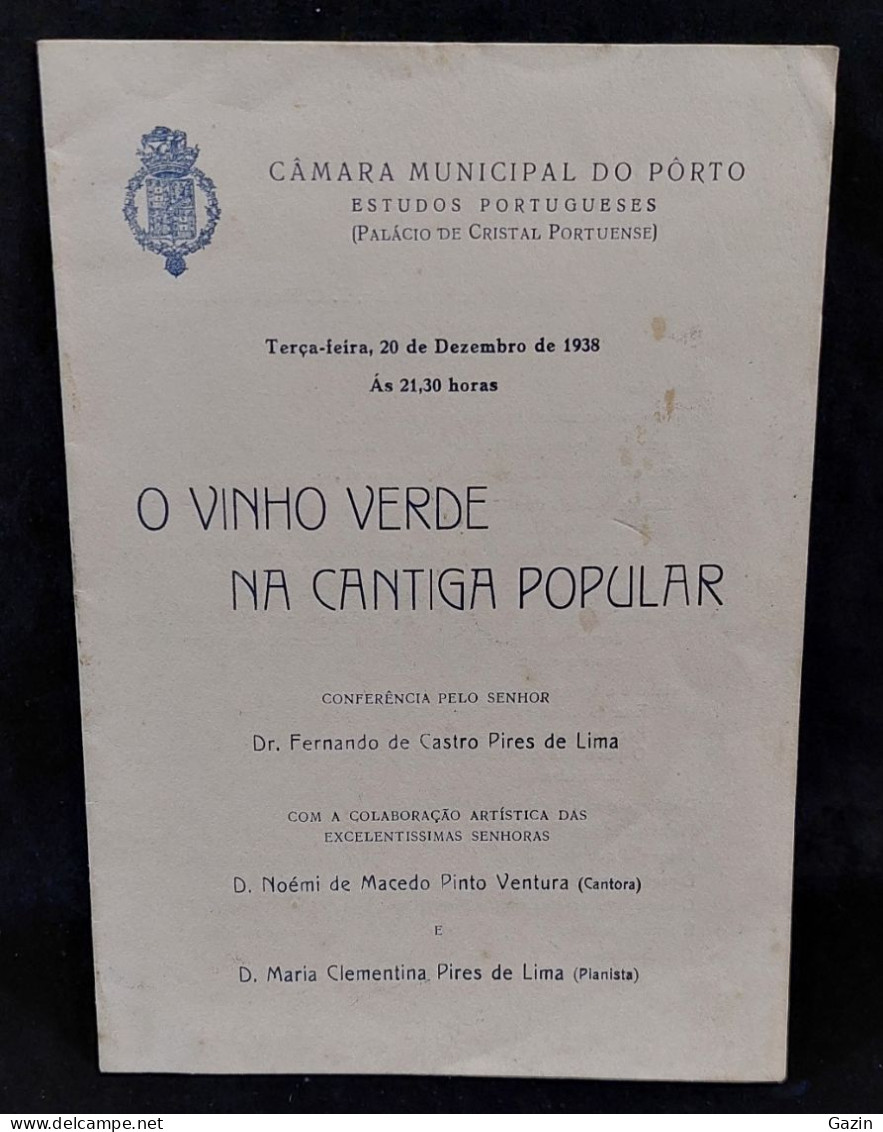 C5/9 -  Vinho Verde Na Cantiga Popular * Pires De Lima * Palácio De Cristal * Porto * 1938 * Portugal - Portogallo