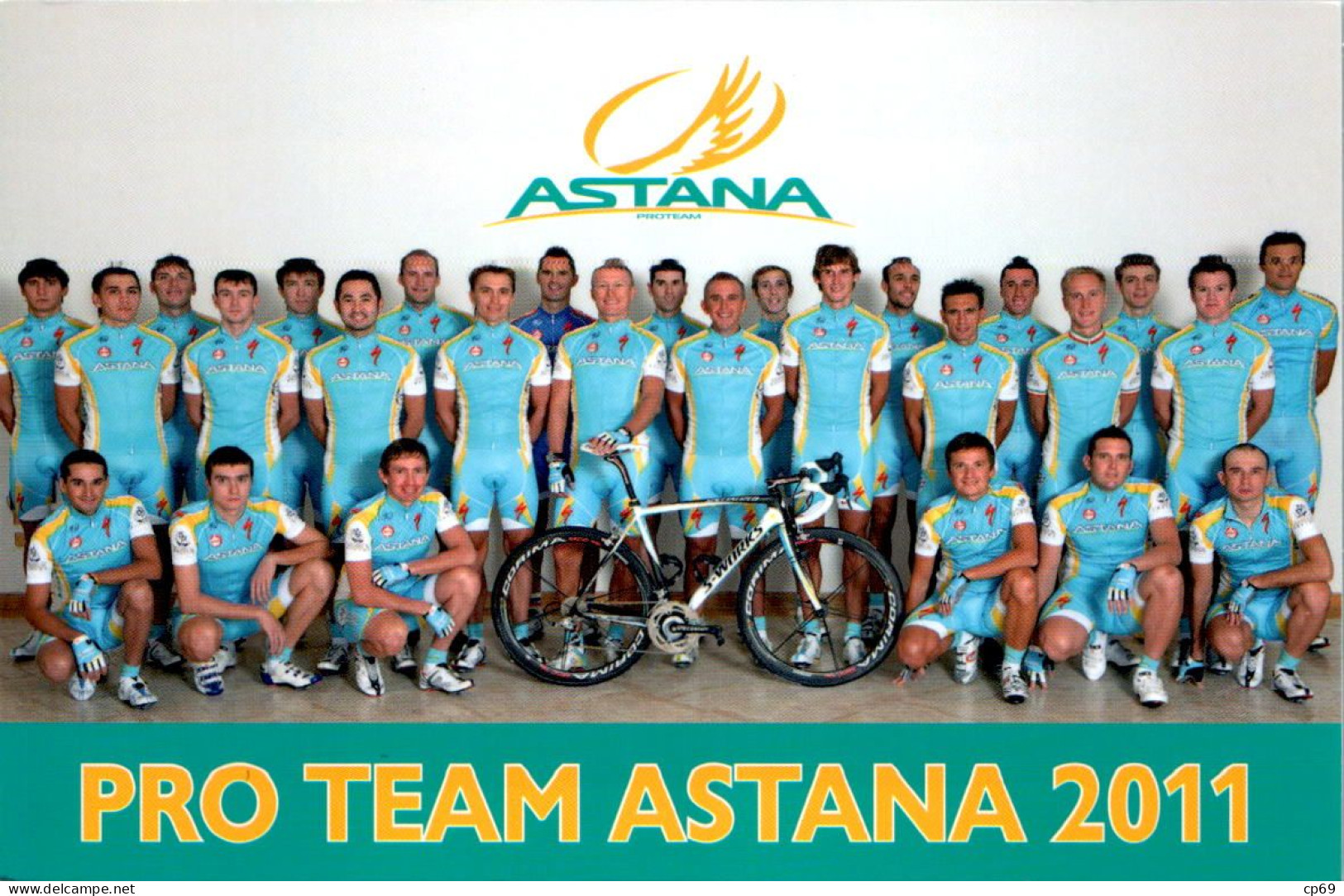 Carte Cyclisme Cycling Ciclismo サイクリング Format Cpm Equipe Cyclisme Pro Team Astana 2011 Complète En TB.Etat - Ciclismo