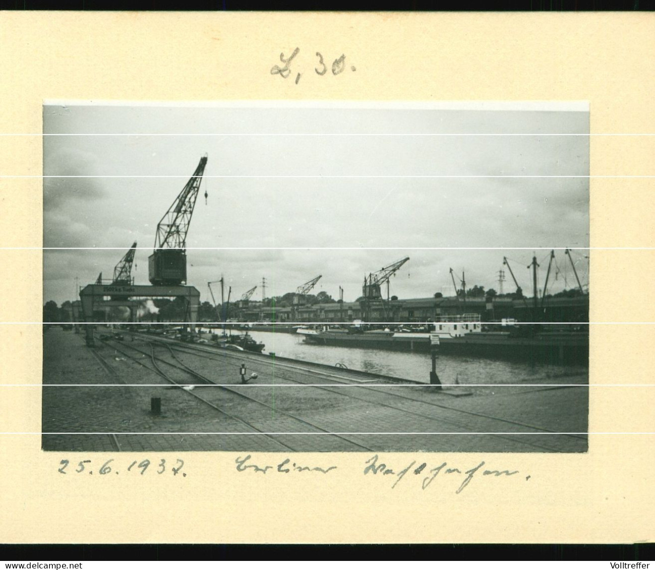 2x Orig. Foto Mai 1937, Berliner Westhafen, Hafen Gebäude, Pferdekutsche , Schlesische Dampfer Co. Berliner Lloyd  AG - Wedding