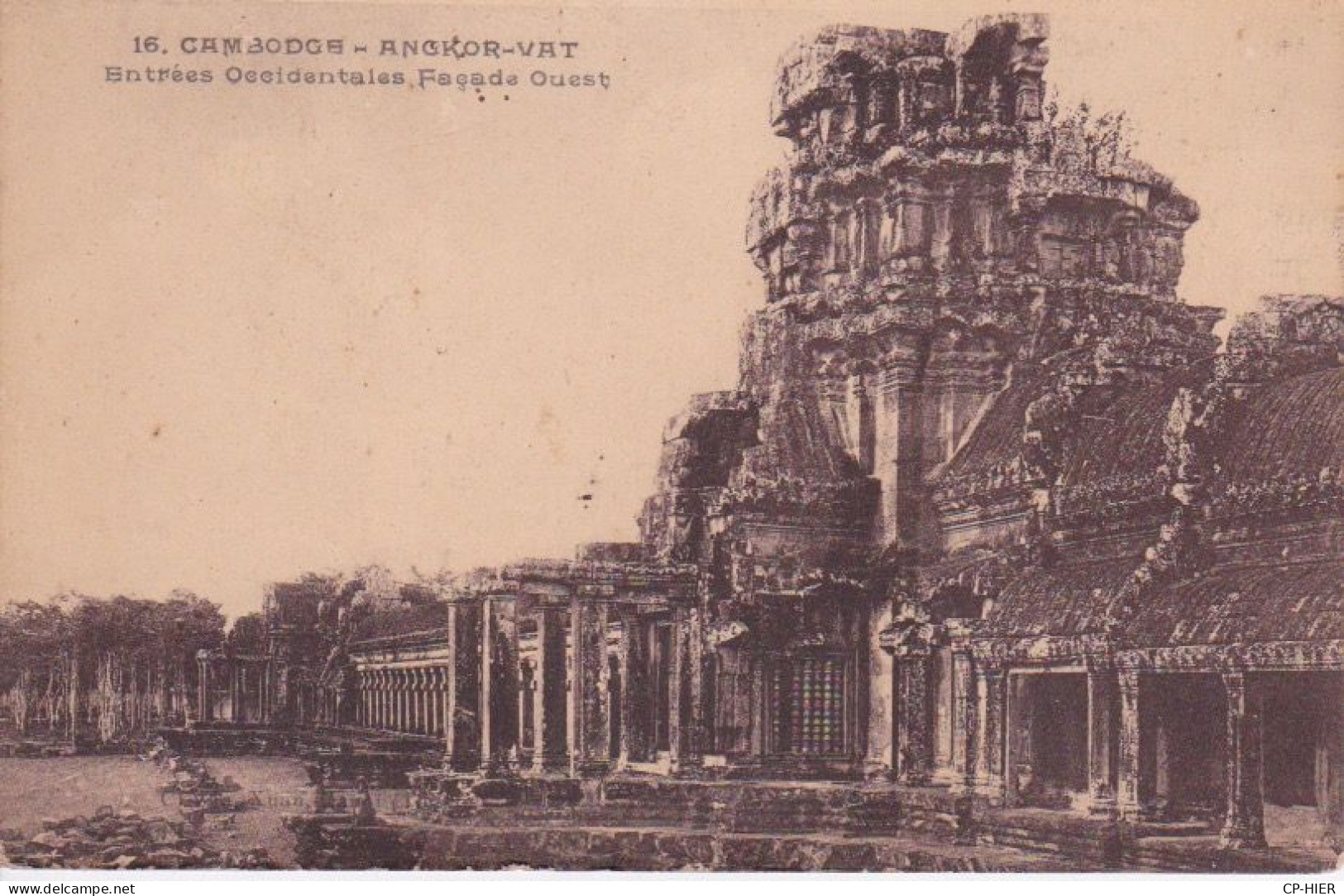 1900 - CAMBODGE - LES RUINES D'ANGKOR -ENTREE OCCIDENTALES - FACADE OUEST - Cambodge