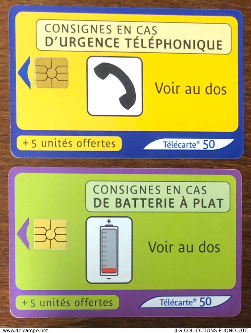 BATTERIE & URGENCE TELECARTE REF PHONECOTE F1139 & 1140 TELEFONKARTE SCHEDA TARJETA PHONECARD PREPAID PREPAYÉE CALLING - 2001