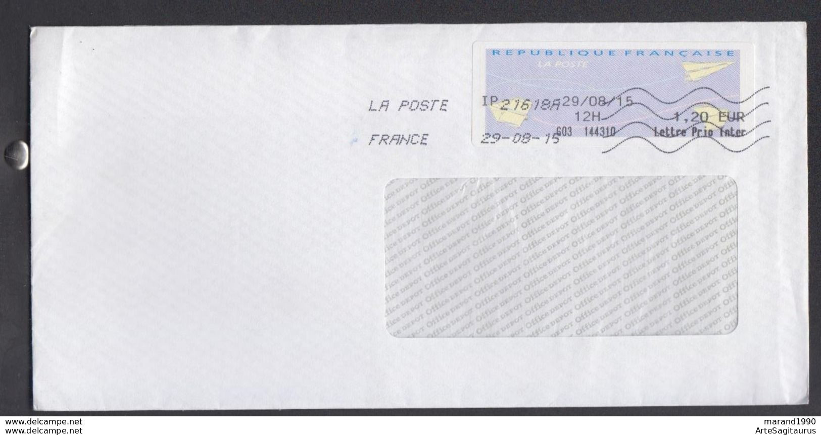 FRANCE COVER LABEL / REPUBLIC OF MACEDONIA  (007) - 2000 « Avions En Papier »
