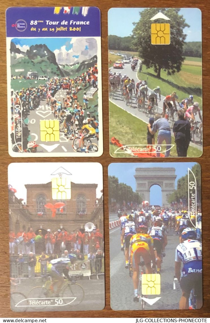 TOUR DE FRANCE TELECARTE REF PHONECOTE F1141 À 1144 TELEFONKARTE SCHEDA TARJETA PHONECARD PREPAID PREPAYÉE CALLING CARD - 2001