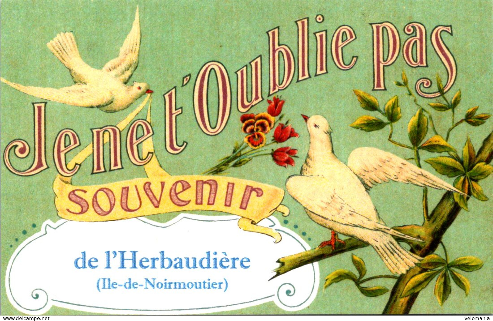 S13829 Cpa 85 De L' Herbaudière " Ile De Noirmoutier " Je Ne T'oublie Pas  Souvenir - Noirmoutier