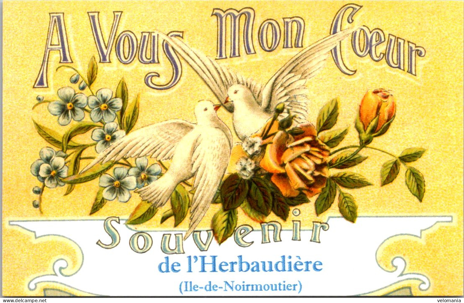 S13839 Cpa 85 De L' Herbaudière " Ile De Noirmoutier " Avous Mon Coeur Souvenir - Noirmoutier