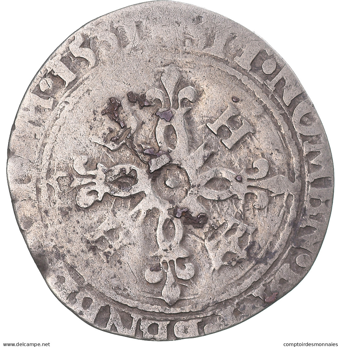 Monnaie, France, Henri II, Douzain Aux Croissants, 1551, Toulouse, TB+, Billon - 1547-1559 Henri II
