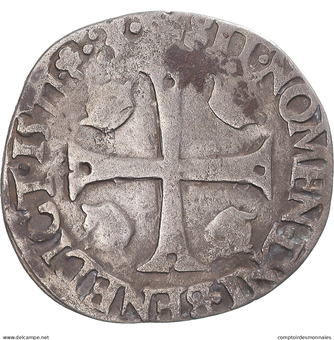 Monnaie, France, Henri III, Douzain Aux Deux H, 1577, Dijon, TB+, Argent - 1574-1589 Heinrich III.