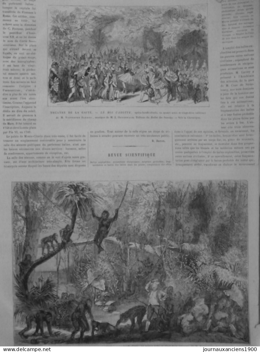 1872 OFFENBACH LE ROI CAROTTE   SARDOU 3 JOURNAUX ANCIENS - Other & Unclassified