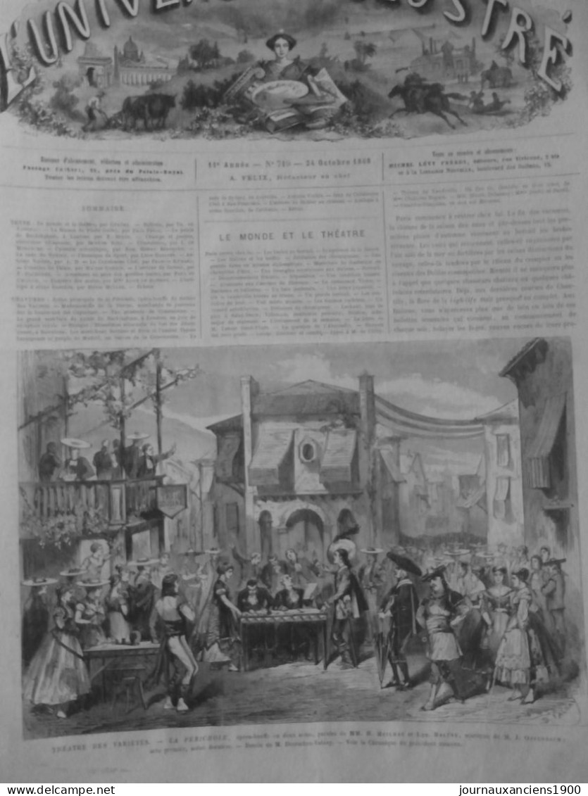 1866 1868 OFFENBACH BARBE BLEU LA PERICHOLE 2 JOURNAUX ANCIENS - Other & Unclassified