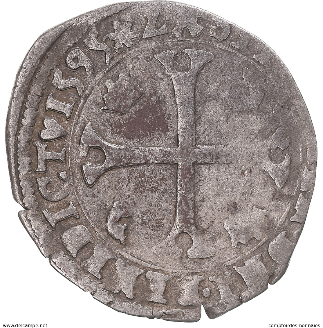 Monnaie, France, Henri IV, Douzain Du Dauphiné Aux 2 H, 1595, Grenoble, TB+ - 1589-1610 Henry IV The Great