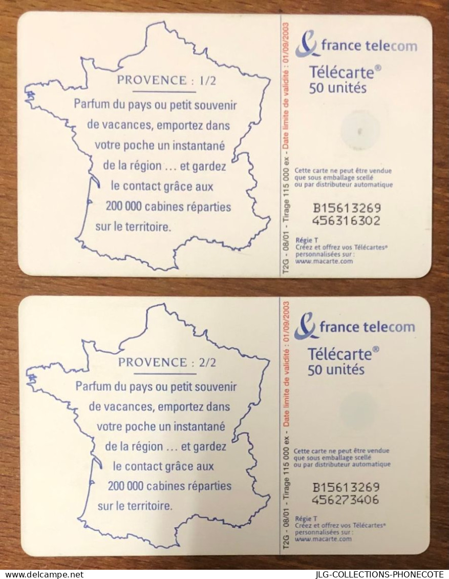 PROVENCE TELECARTE REF PHONECOTE F1172 & 1173 TELEFONKARTE SCHEDA TARJETA PHONECARD PREPAID PREPAYÉE CALLING - 2001