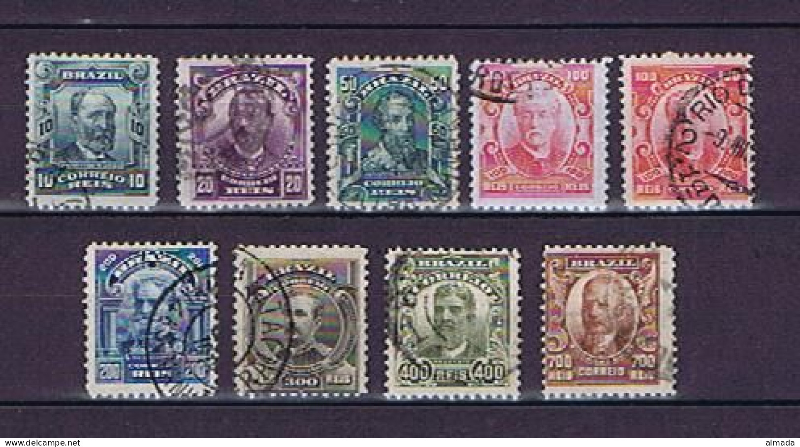 Brasilien, Brasil 1906: Michel 163-169 + 171 (100 Rs Both Colors) Used, Gestempelt - Oblitérés