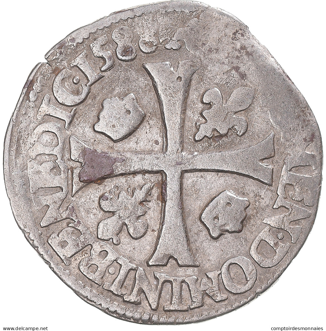 Monnaie, France, Henri III, Douzain Aux Deux H, 1588, Rouen, TB, Billon - 1574-1589 Henri III