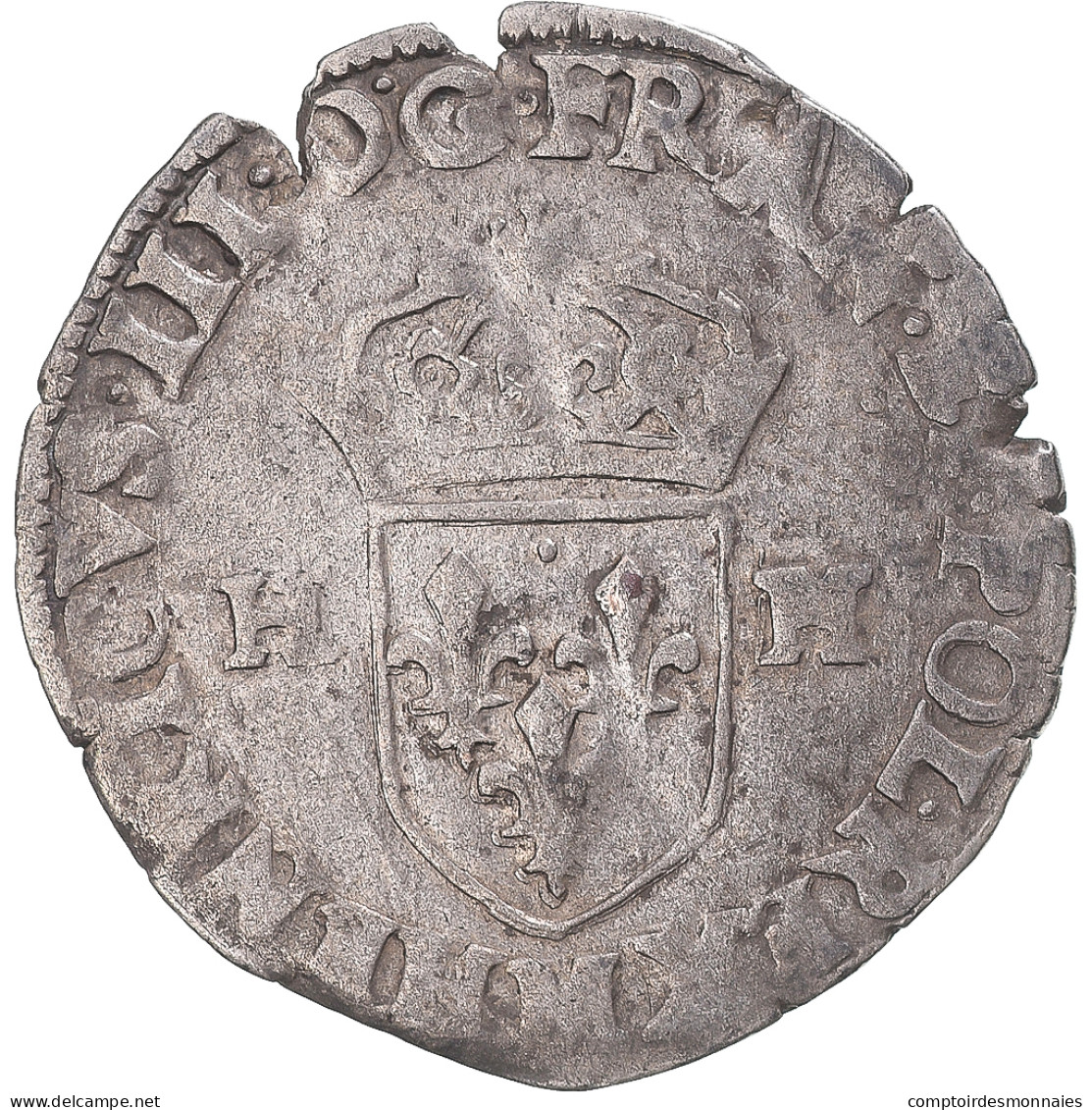 Monnaie, France, Henri III, Douzain Aux Deux H, 1593, Toulouse, TB+, Billon - 1574-1589 Heinrich III.