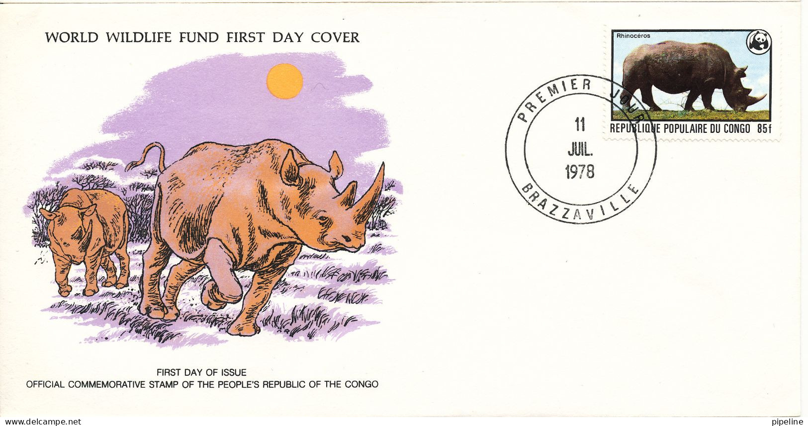 Congo Brazzaville FDC 11-7-1978 WWF Cover With The PANDA On The Stamp And Nice Cachet - Lettres & Documents