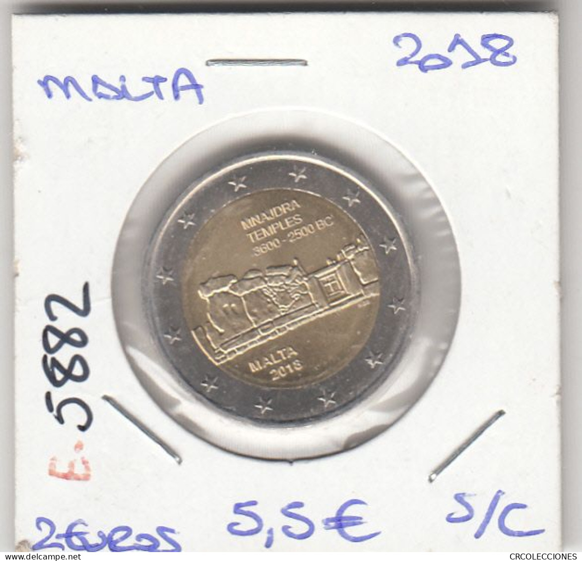 E5882 MONEDA MALTA 2 EUROS 2018 SIN CIRCULAR - Malta