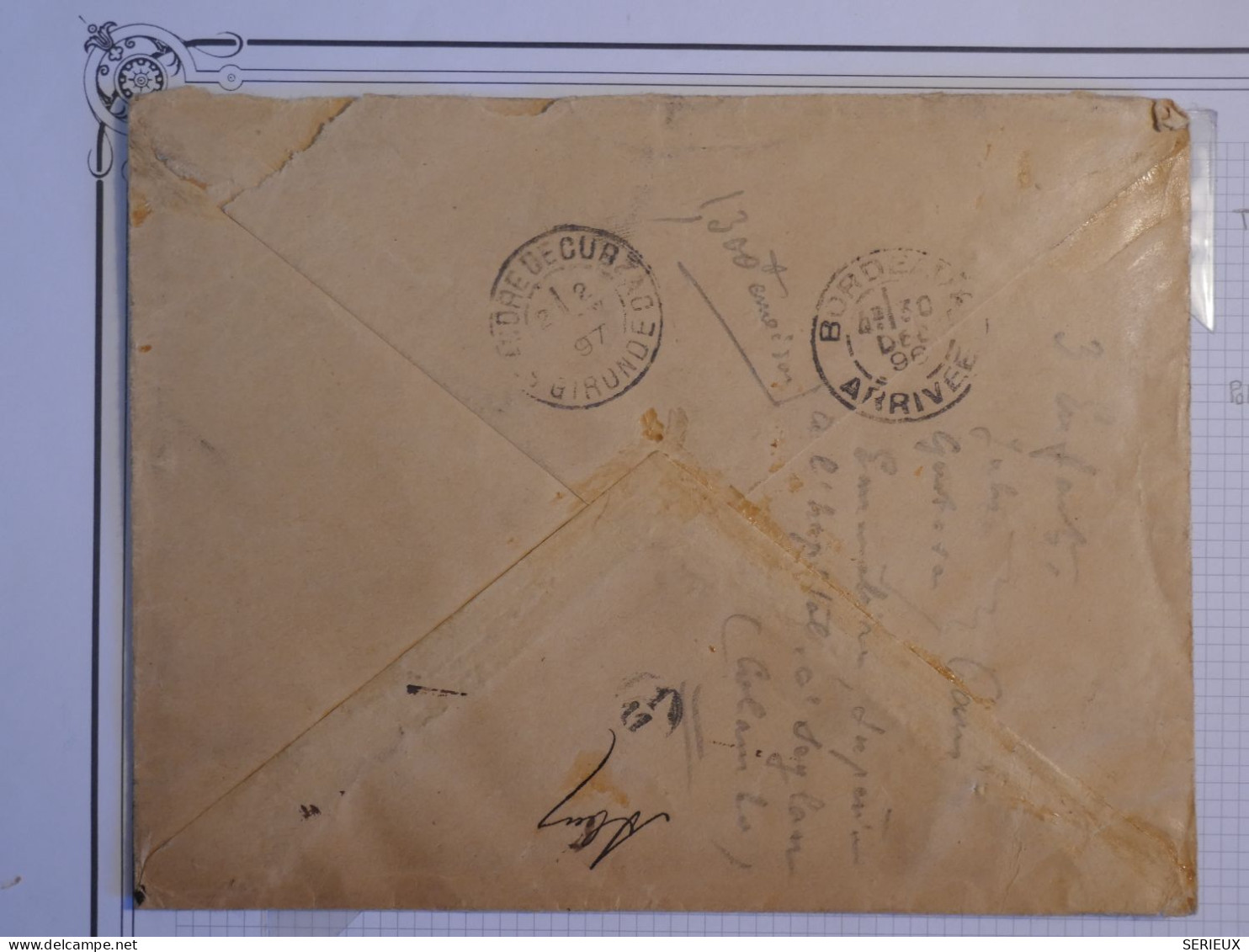 BV15  LA REUNION   BELLE LETTRE RR 1896 PAR PAQUEBOT ST DENIS A  ST ANDRE  FRANCE +VOIE DE SUEZ ++ - Cartas & Documentos