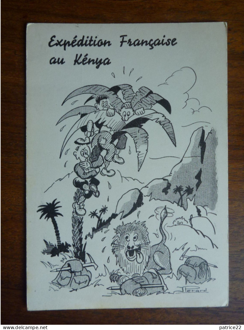 CPSM Non écrite - Expedition Francaise Au Kenya - Illustration J. Perard - Kenya