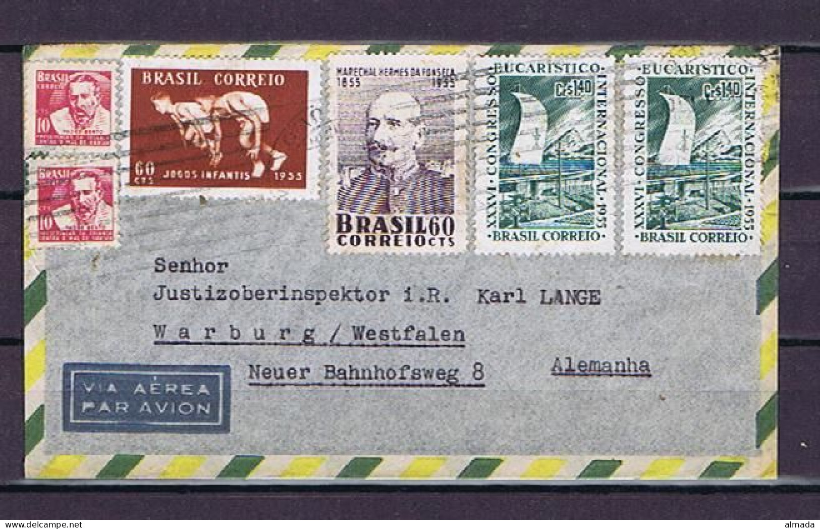 Brasilien, Brasil 1950s: Letter To Germany (1) - Entiers Postaux