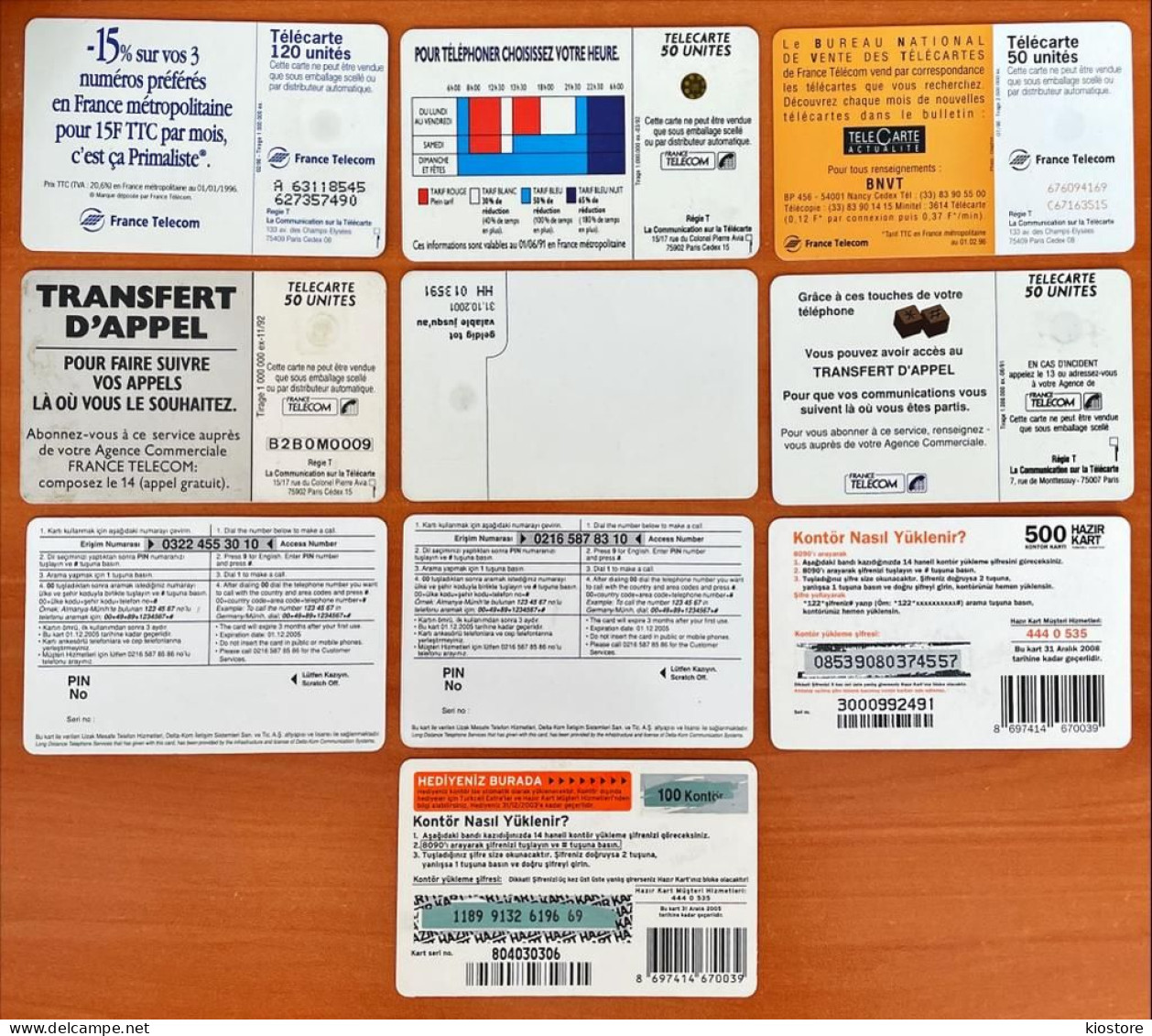 10 Different Phonecards - Telekom-Betreiber