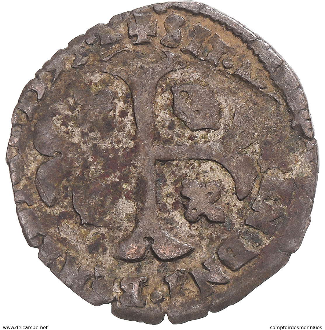 Monnaie, France, Henri IV, Douzain Aux Deux H, 1592, TB, Billon, Gadoury:552 - 1589-1610 Enrico IV