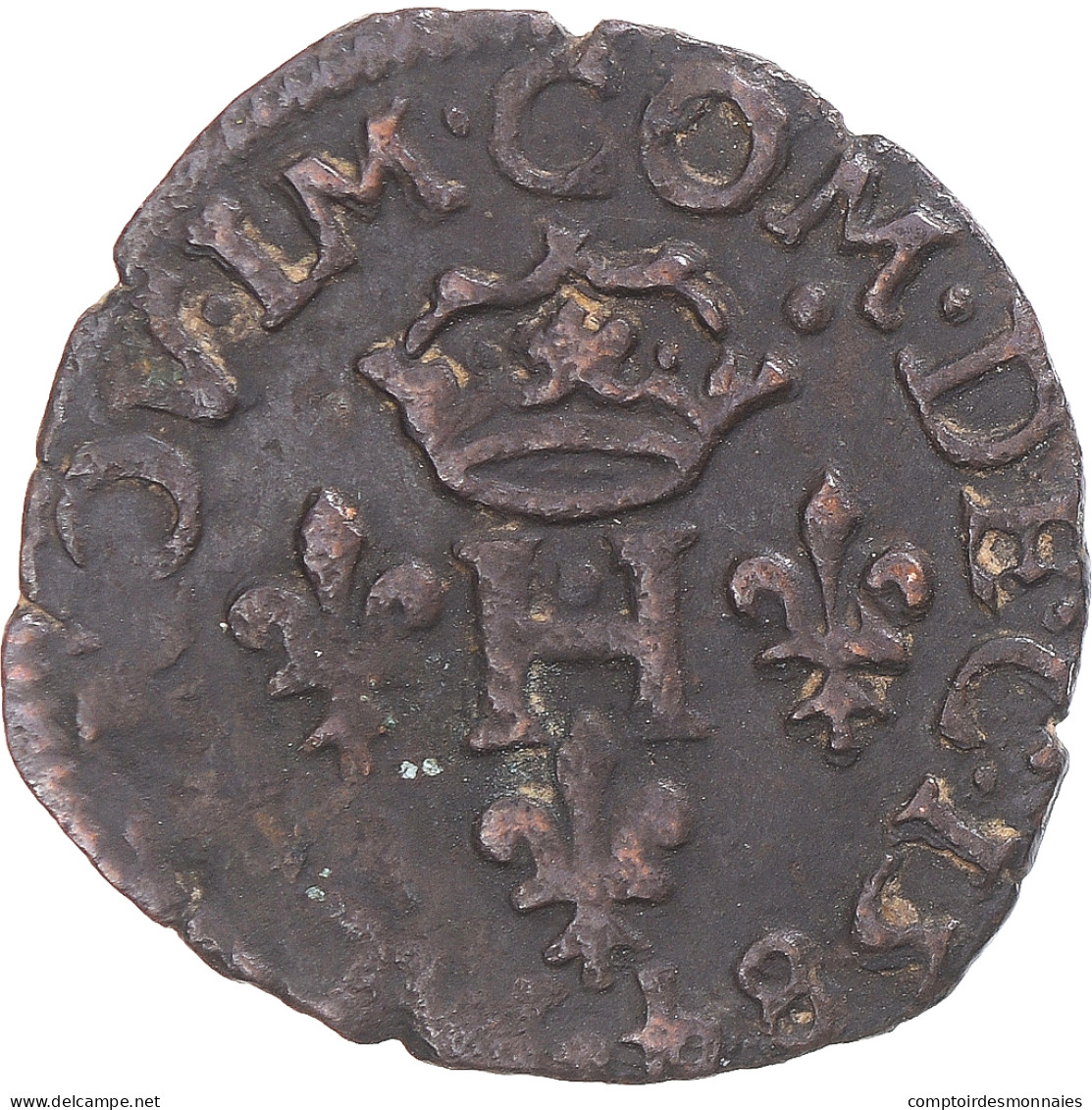 Monnaie, Italie, Delfino Tizzone, Liard, 1584, Desana, Comté De Desana, TTB - Monnaies Féodales