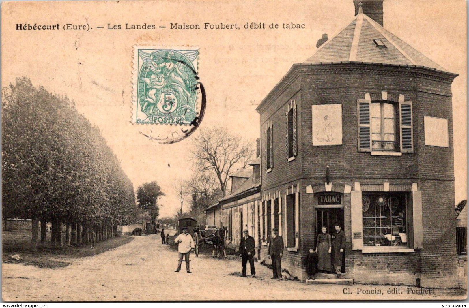 S13934 Cpa 27 Hébécourt - Les Landes - Maison Foubert - Débit De Tabac - Hébécourt