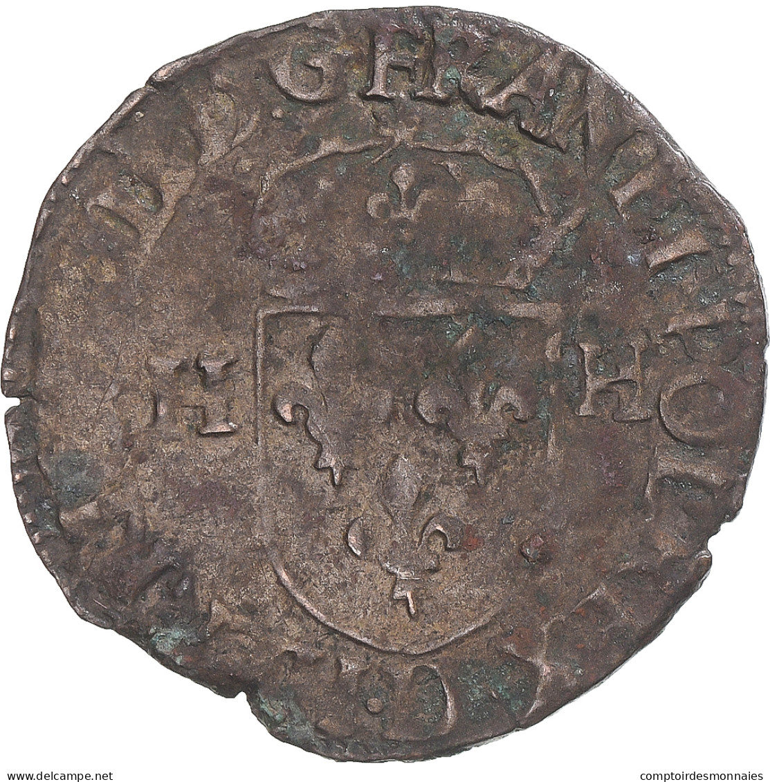 Monnaie, France, Henri III, Douzain Aux Deux H, Lyon, TB, Billon, Gadoury:467 - 1574-1589 Henri III