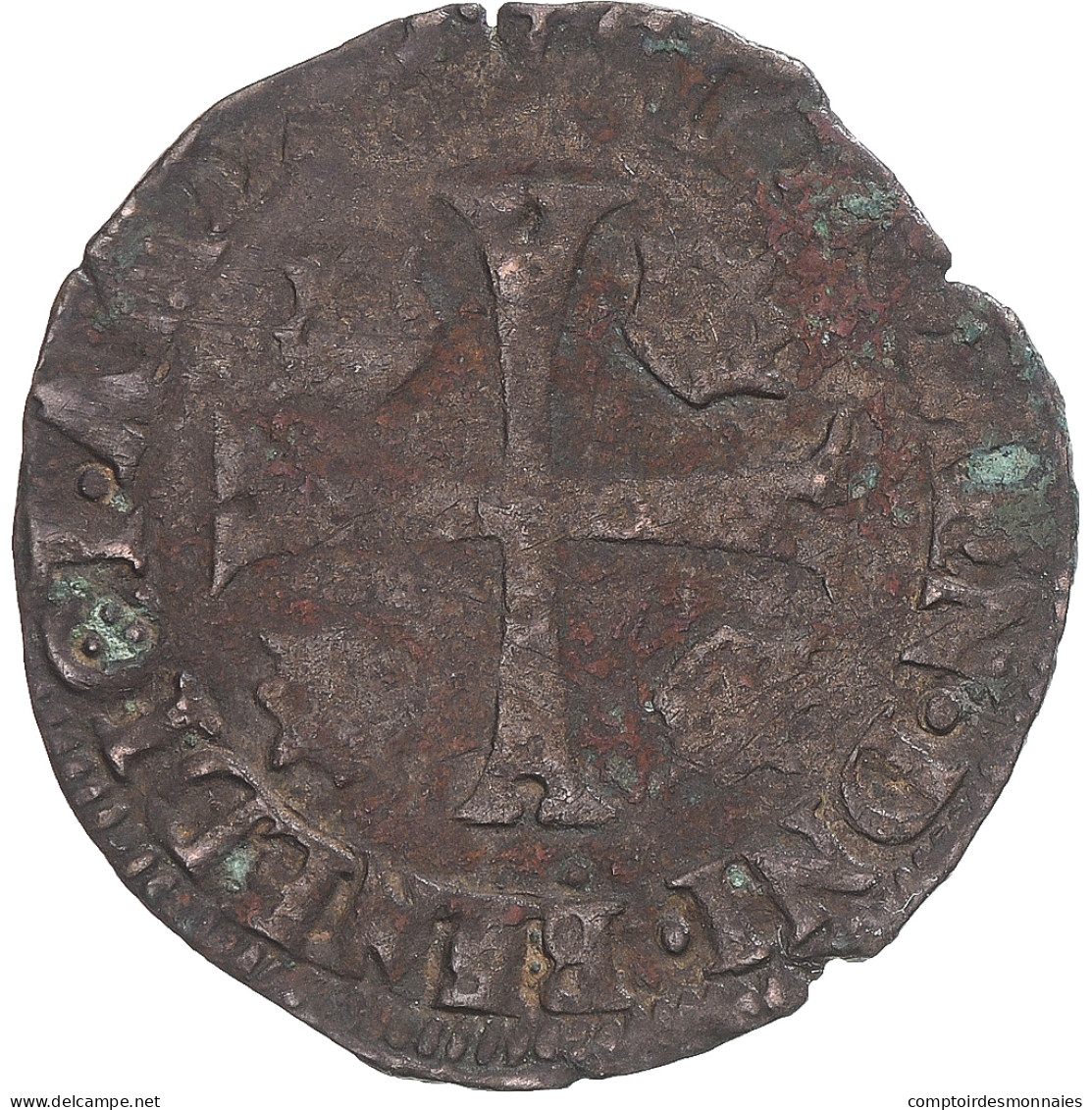 Monnaie, France, Henri III, Douzain Aux Deux H, Lyon, TB, Billon, Gadoury:467 - 1574-1589 Heinrich III.