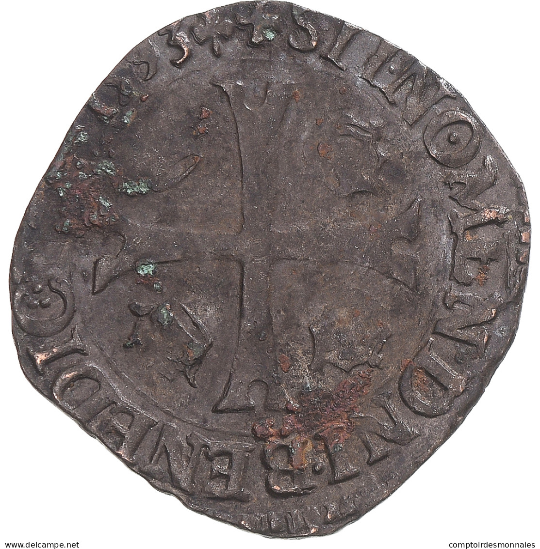 Monnaie, France, Charles X, Douzain Aux Deux C, 1593, TB, Billon, Gadoury:514 - 1589-1610 Henry IV The Great