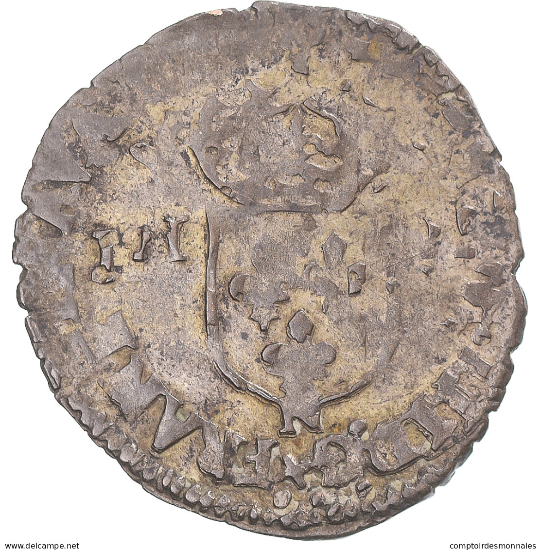 Monnaie, France, Henri IV, Douzain Aux Deux H, 1593, Montpellier, TB+, Billon - 1589-1610 Heinrich IV.