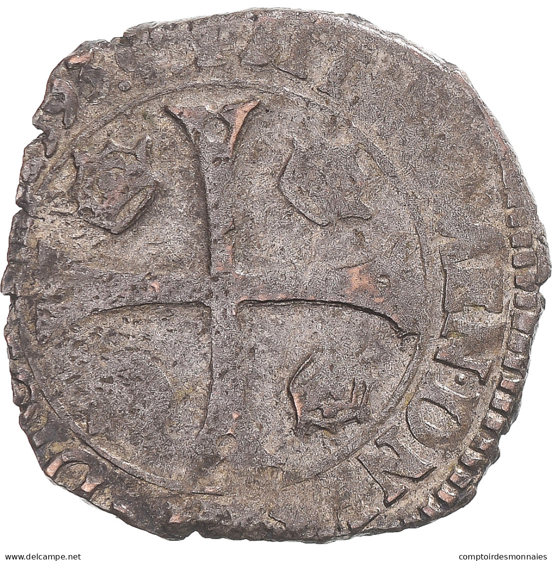 Monnaie, France, Charles X, Douzain Aux Deux C, 1593, Lyon, TB+, Billon - 1589-1610 Hendrik IV