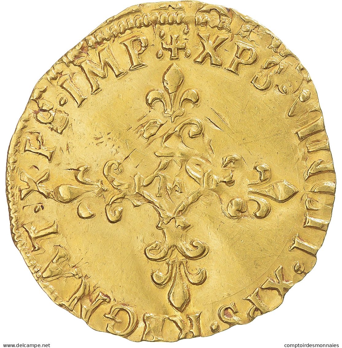 Monnaie, France, Charles IX, Écu D’or Au Soleil, 1572, Toulouse, Réformé - 1560-1574 Karl IX.