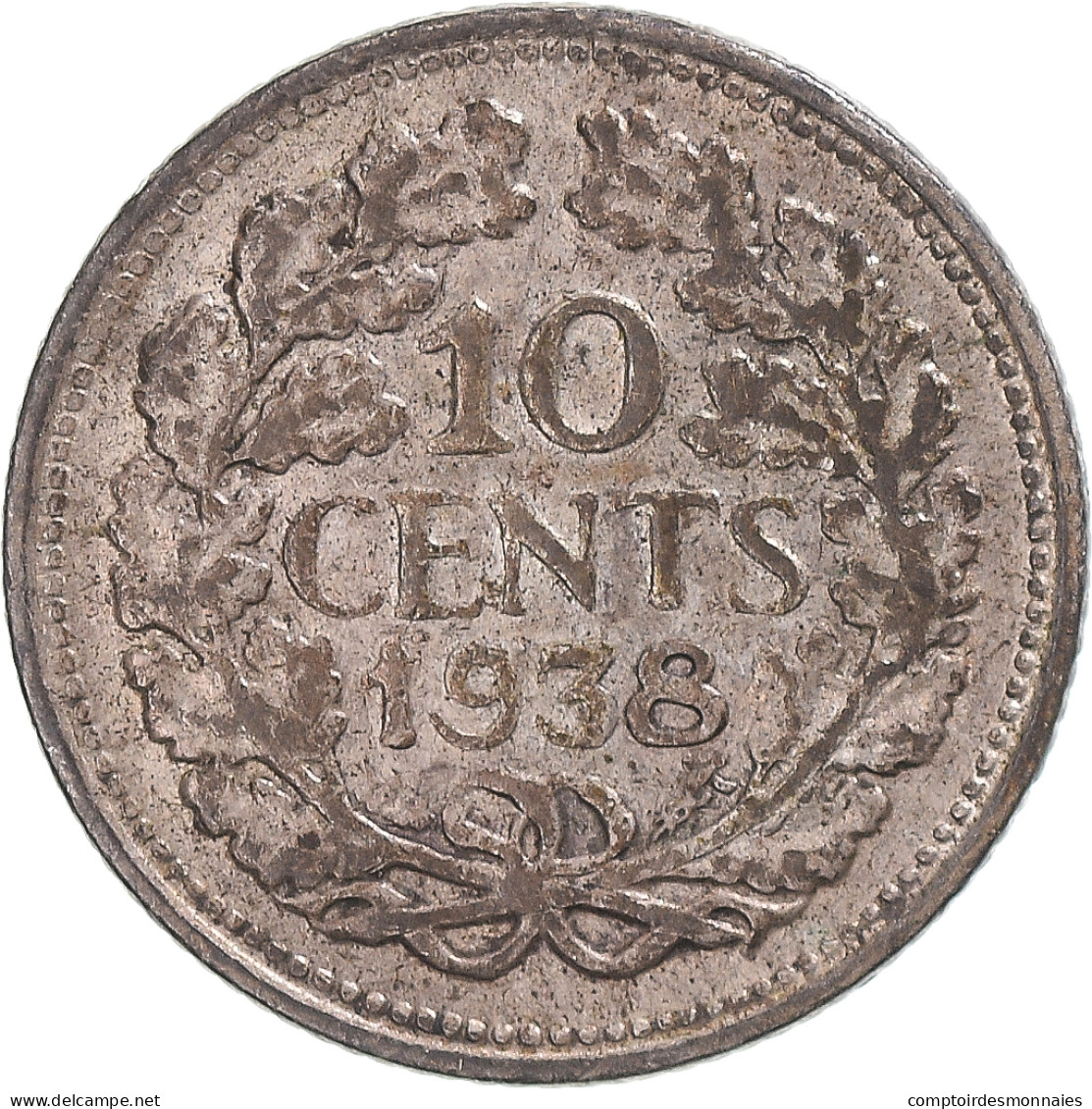 Monnaie, Pays-Bas, Wilhelmina I, 10 Cents, 1938, TB+, Argent, KM:163 - 10 Cent