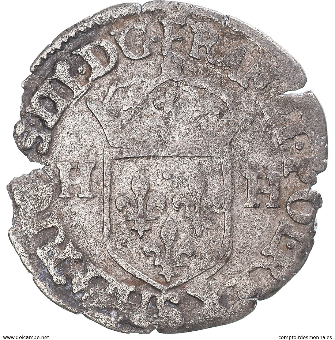 Monnaie, France, Henri III, Douzain Aux Deux H, 1588, Troyes, TTB, Argent - 1574-1589 Enrique III