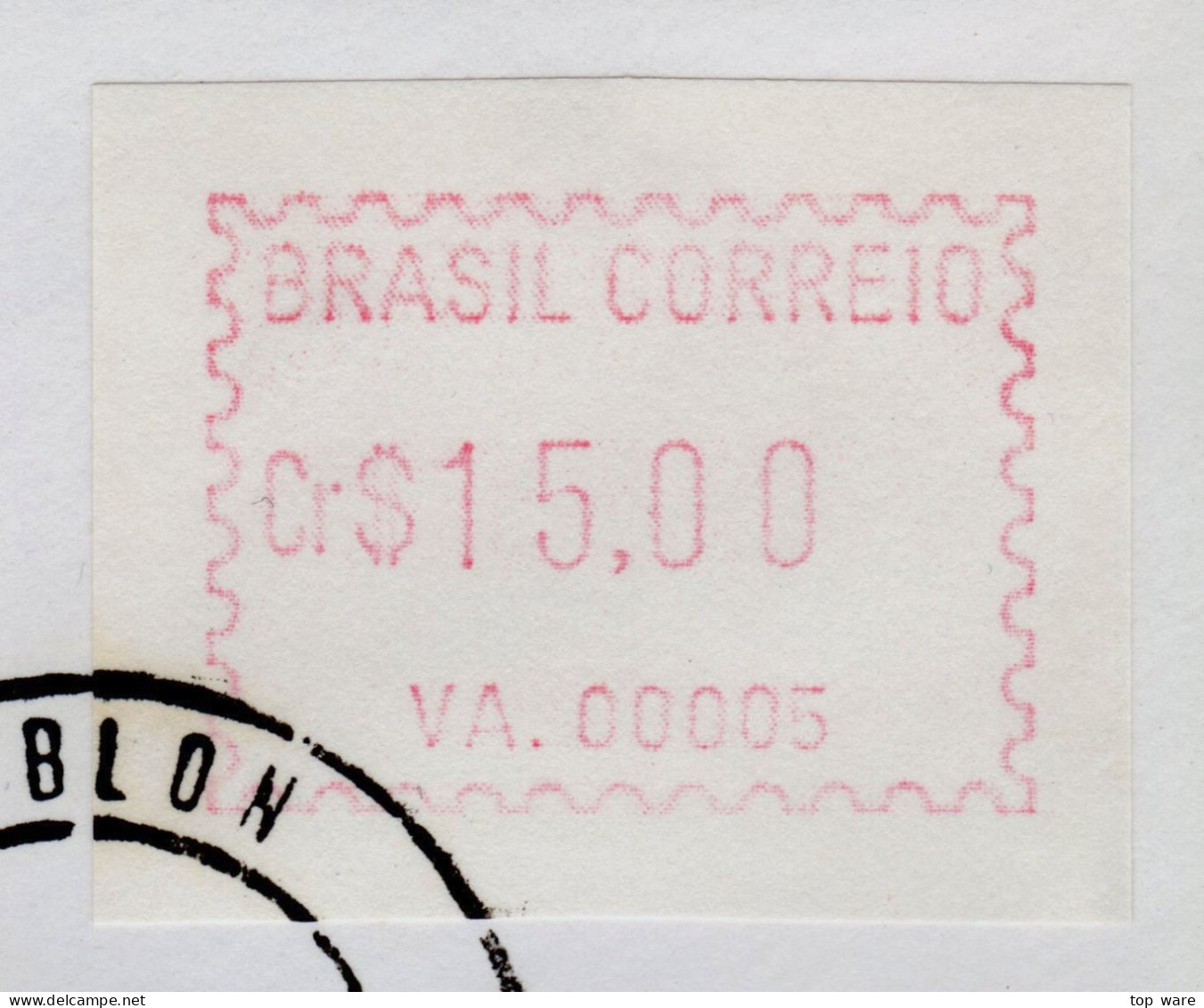 Brazil Brasilien ATM VA.00005 / Cr$ 15,00 Auf FDC Rio Nach Uruguay Ankunftstempel 28.7.1981 / Frama CVP Automatenmarken - Automatenmarken (Frama)