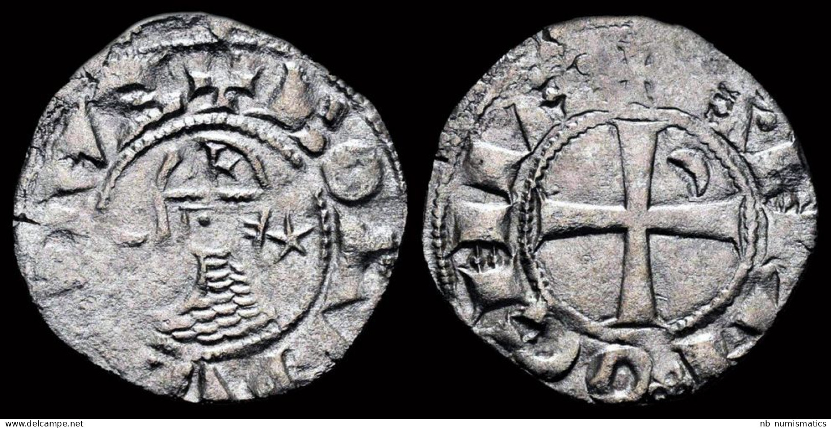 Crusader Antioch Bohemond III AR Denier - Orientalische Münzen